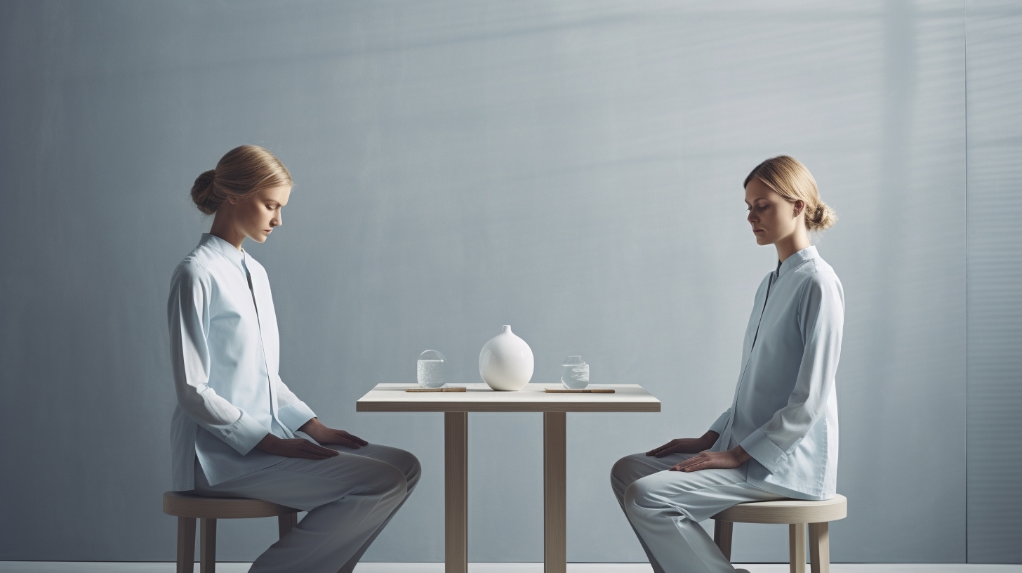 Female patient and female therapist both seated